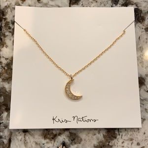Kris Nations pave moon necklace